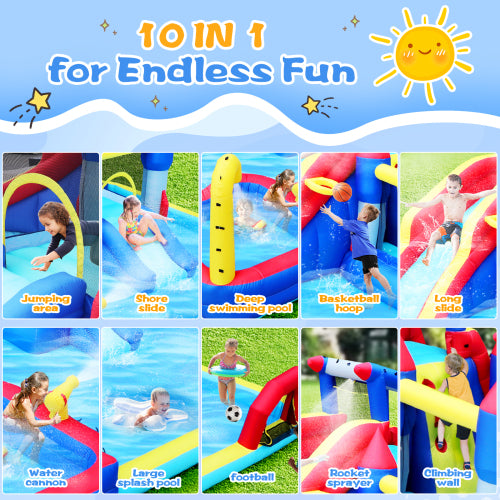 10 in1 Inflatable slide water park bouncing house garden